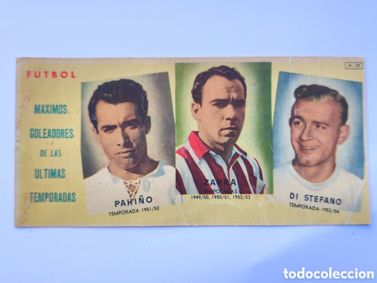 Cromos de F&uacute;tbol: CROMO ROOKIE DEL JUGADOR DI STEFANO EN SU PRIMERA TEMPORADA EN ESPA&Ntilde;A 1953/54.