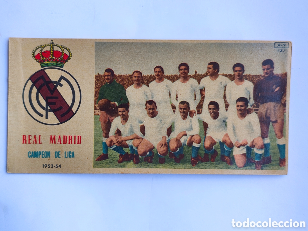 Cromos de F&uacute;tbol: CROMO DE FUTBOL DE LA PLANTILLA DEL REAL MADRID GANADORA LIGA DE ESPA&Ntilde;A 1953/54.