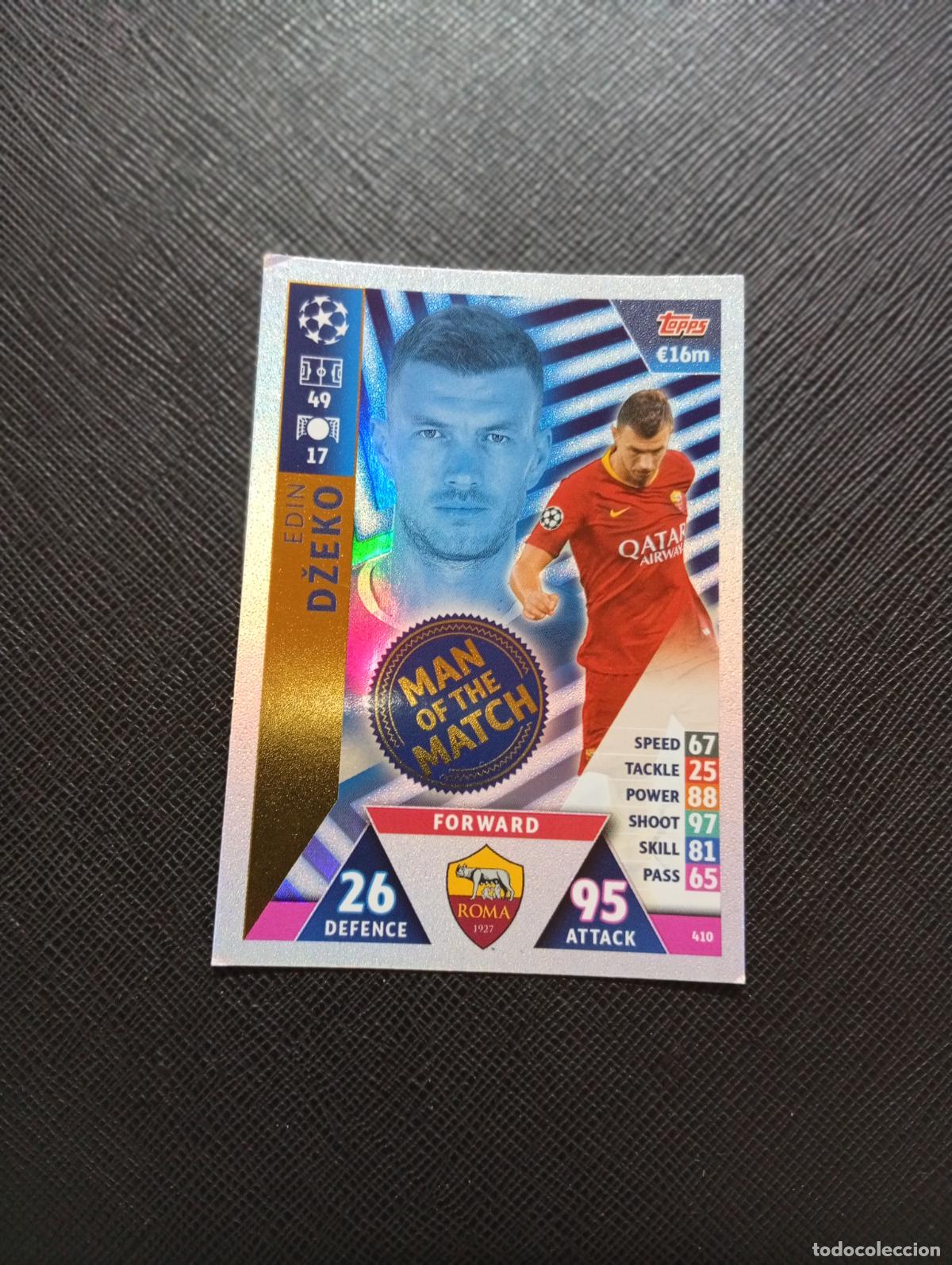 Cromos de F&uacute;tbol: 410 DZEKO ROMA MAN OF THE MACH TOPPS MATCH ATTAX 2018 2109 FUTBOL CROMO 18 19 - A184 PG27 B