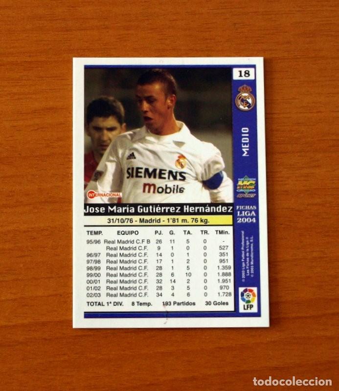 Cromos de F&uacute;tbol: Real Madrid - N&ordm; 18, Guti - Las Fichas de la Liga Mundicromo 2003-2004, 03-04
