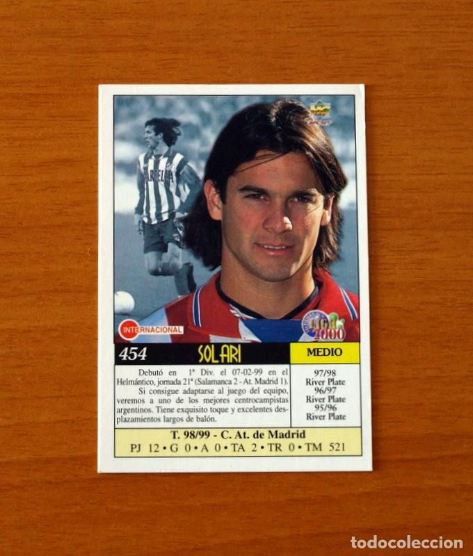 Cromos de F&uacute;tbol: Atl&eacute;tico de Madrid - N&ordm; 454, Solari - &Uacute;ltima Hora -Las Fichas de la Liga Mundicromo 1999-2000, 99-00