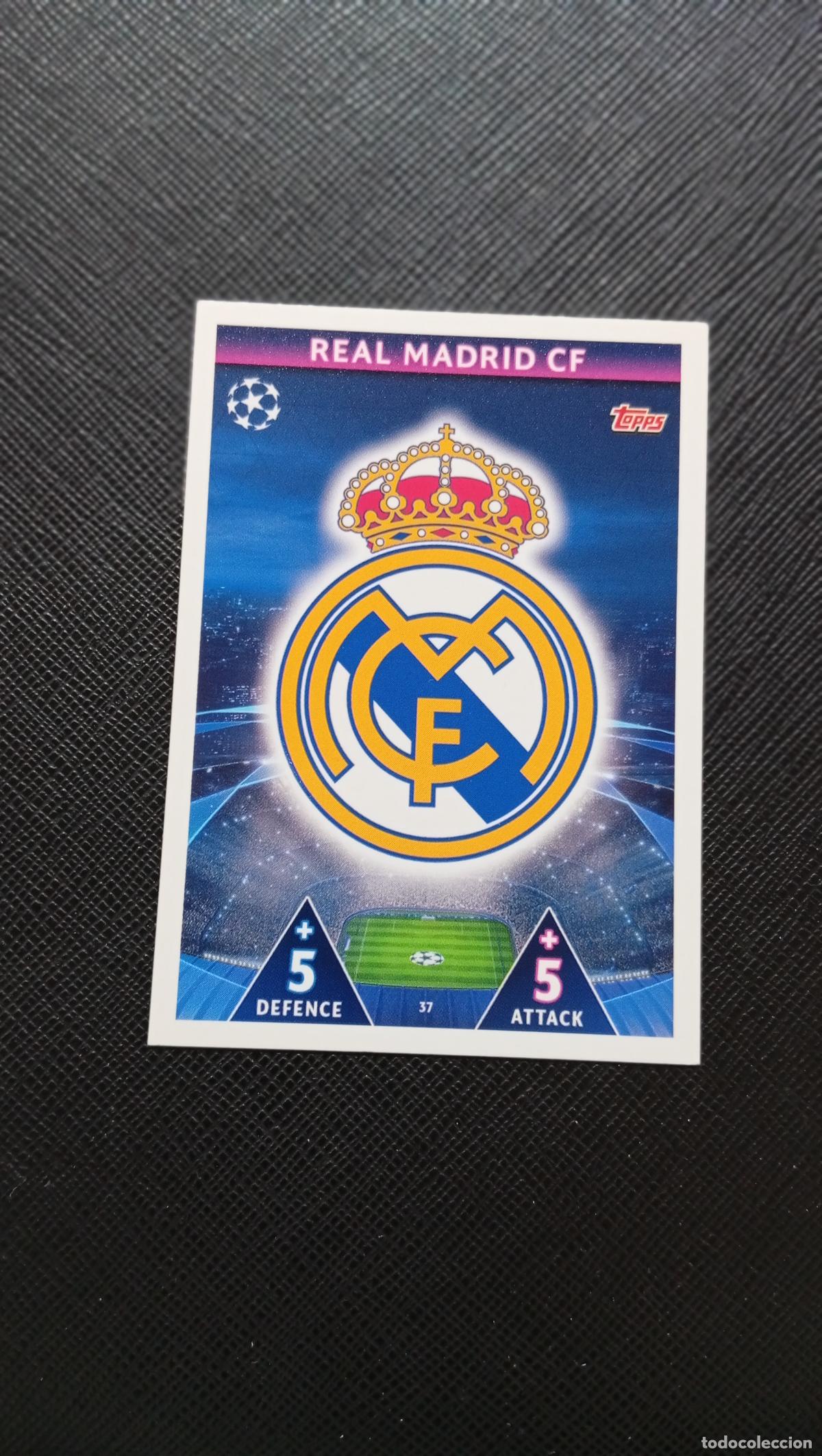 Cromos de f&uacute;tbol: 37 ESCUDO REAL MADRID TOPPS MATCH ATTAX 2018 2109 FUTBOL CROMO 18 19 - A184 PG41 B