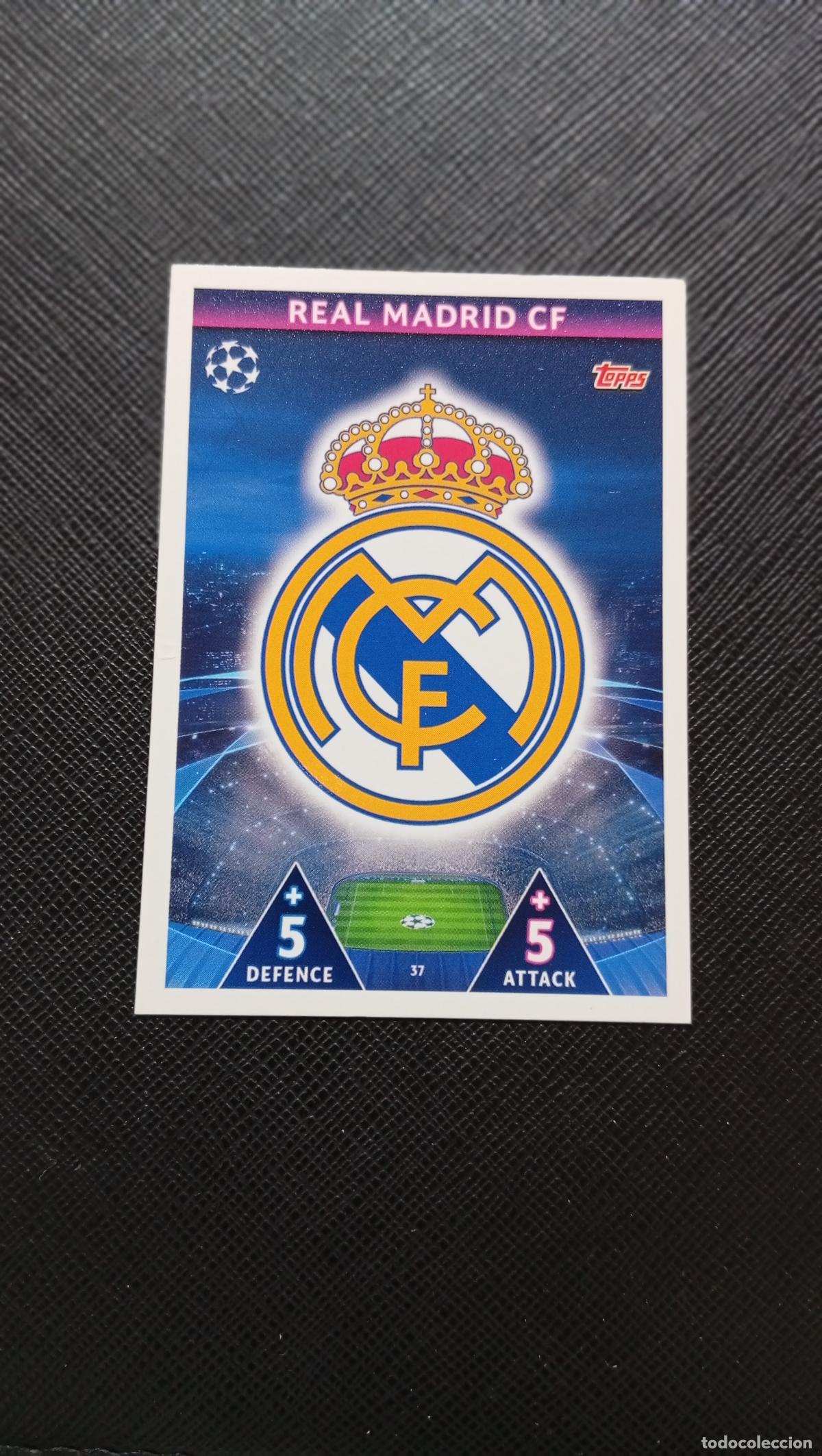 Cromos de f&uacute;tbol: 37 ESCUDO REAL MADRID TOPPS MATCH ATTAX 2018 2109 FUTBOL CROMO 18 19 - A184 PG41 C