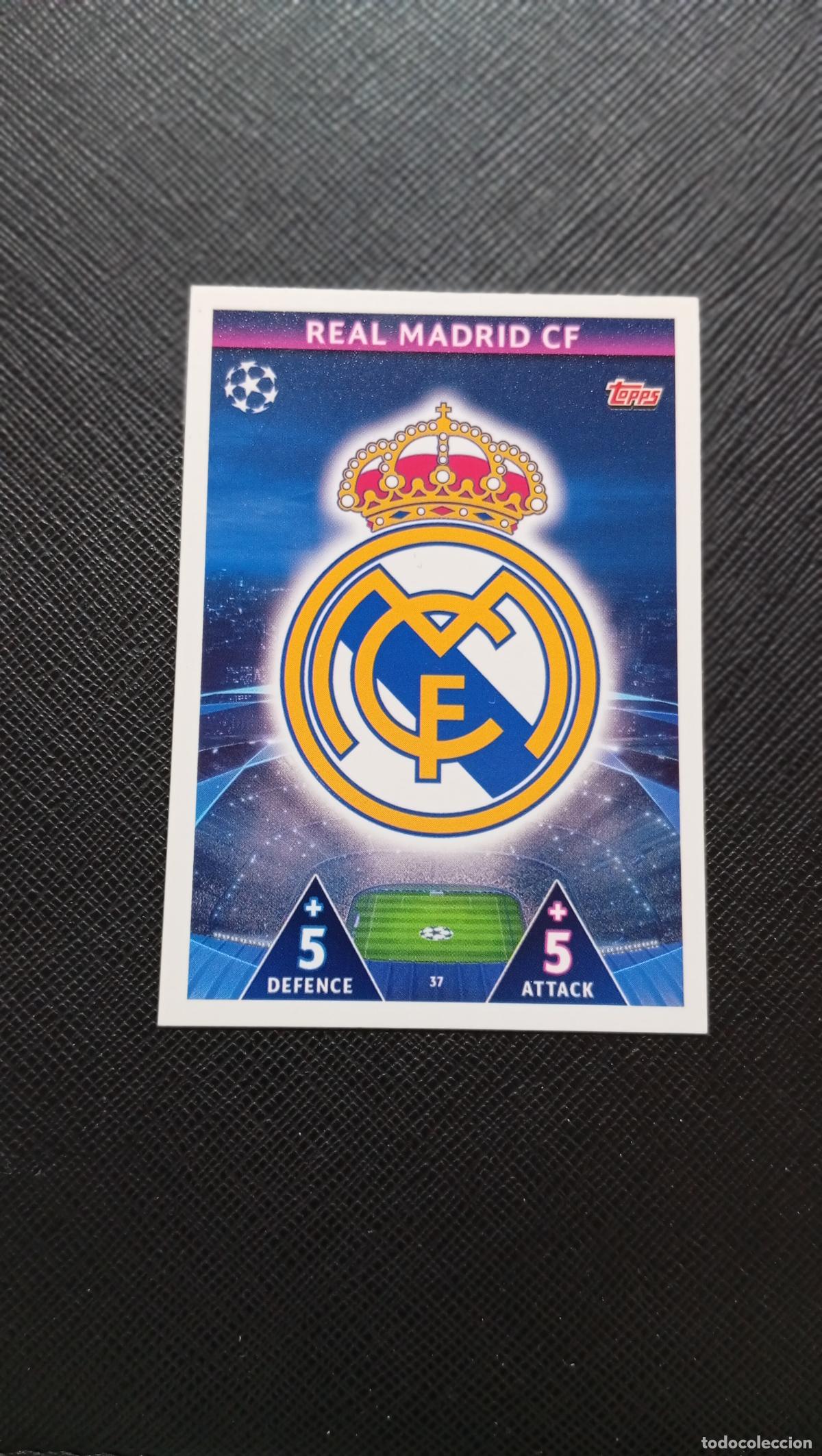 Cromos de f&uacute;tbol: 37 ESCUDO REAL MADRID TOPPS MATCH ATTAX 2018 2109 FUTBOL CROMO 18 19 - A184 PG41 D