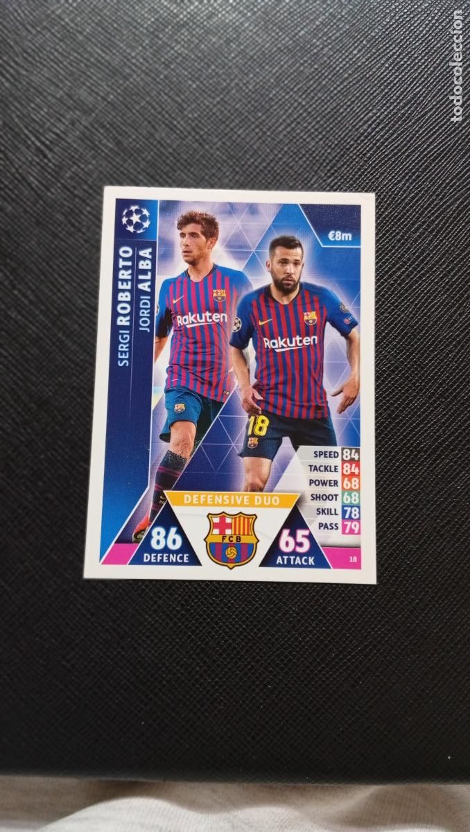 Fu&szlig;ball-Sticker: 18 SERGI ROBERTO ALBA BARCELONA TOPPS MATCH ATTAX 2018 2109 FUTBOL CROMO 18 19 - A184 PG41 B