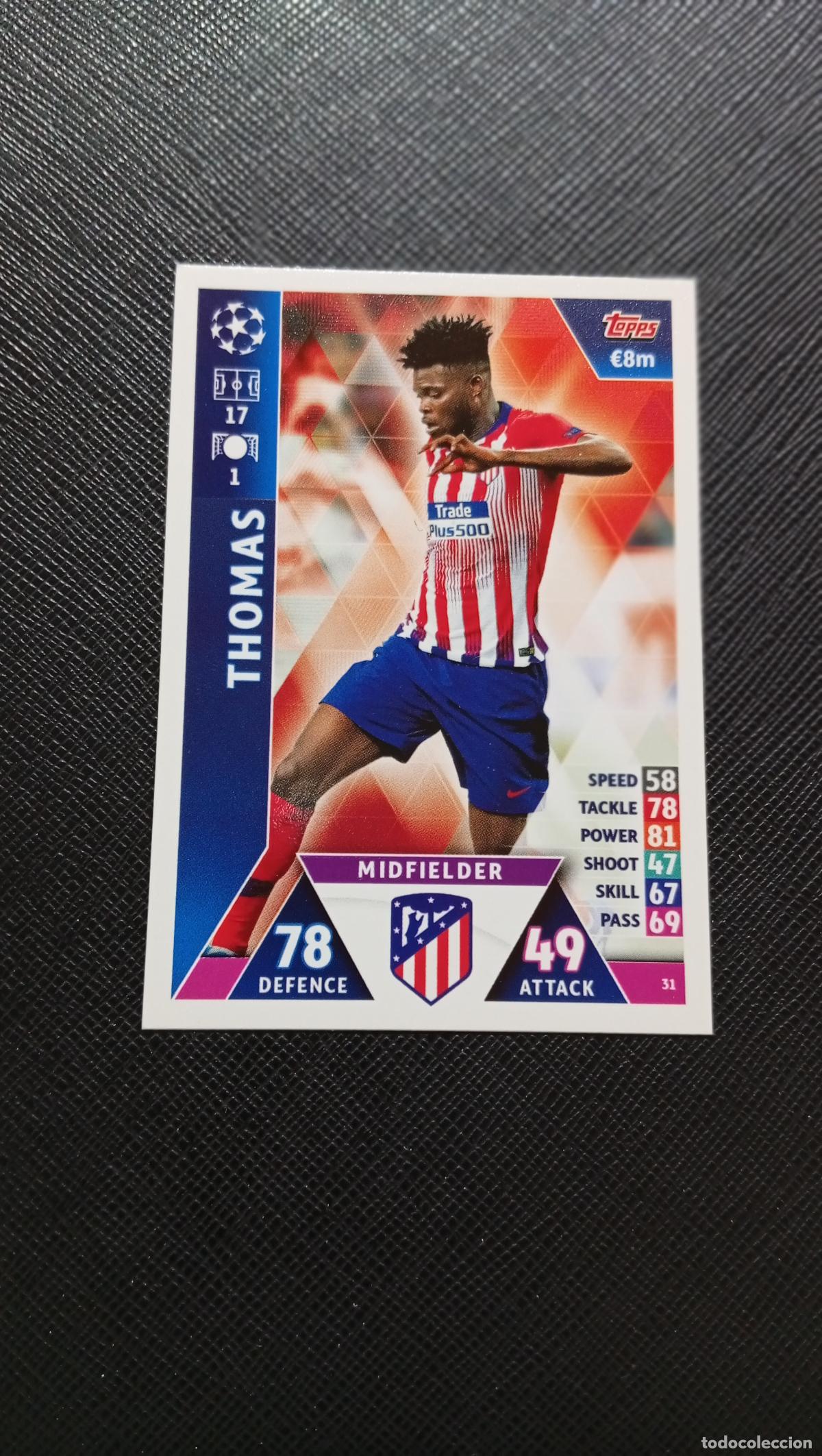 Fu&szlig;ball-Sticker: 31 THOMAS AT MADRID TOPPS MATCH ATTAX 2018 2109 FUTBOL CROMO 18 19 - A184 PG42