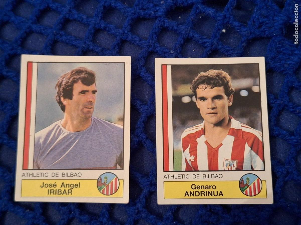 Cromos de f&uacute;tbol: FUTBOL 87 86 87 panini nunca pegado 2 cromos adhesivos iribar andrinua