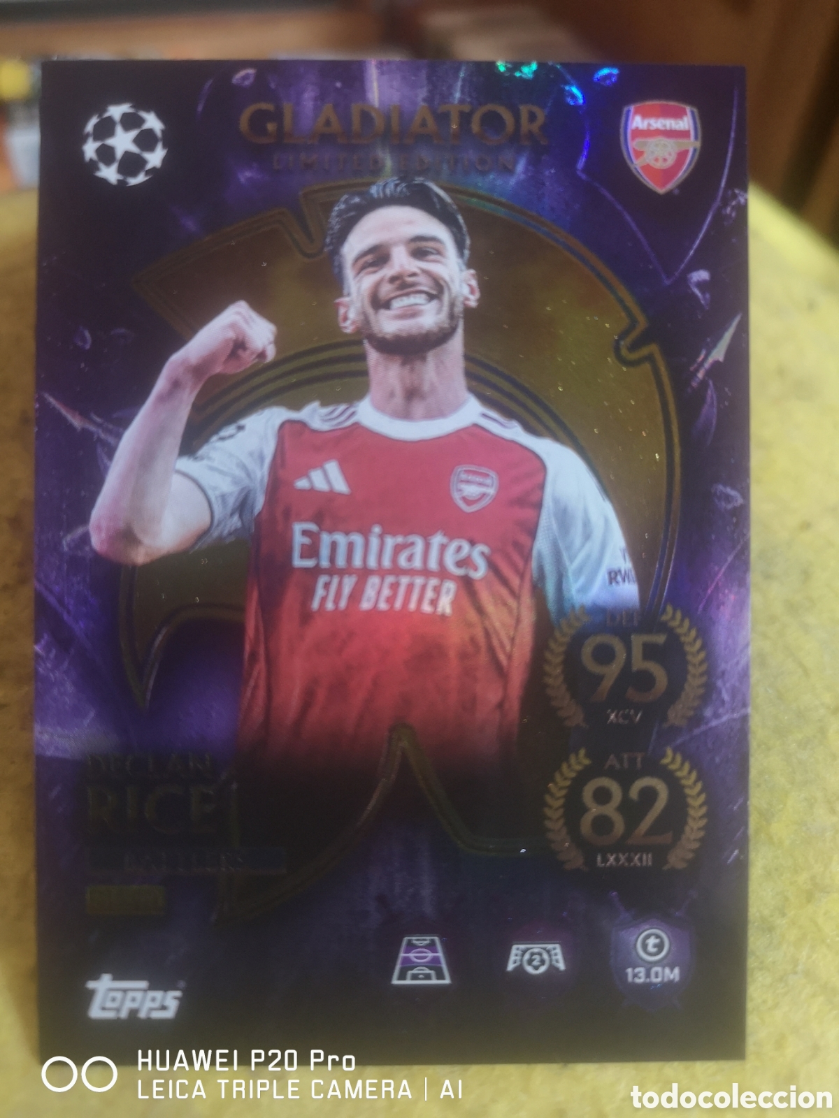 Cromos de F&uacute;tbol: MATCH ATTAX 2025 2026 DECLAN RICE GLADIATOR LIMITED EDITION - GLE 10 ARSENAL