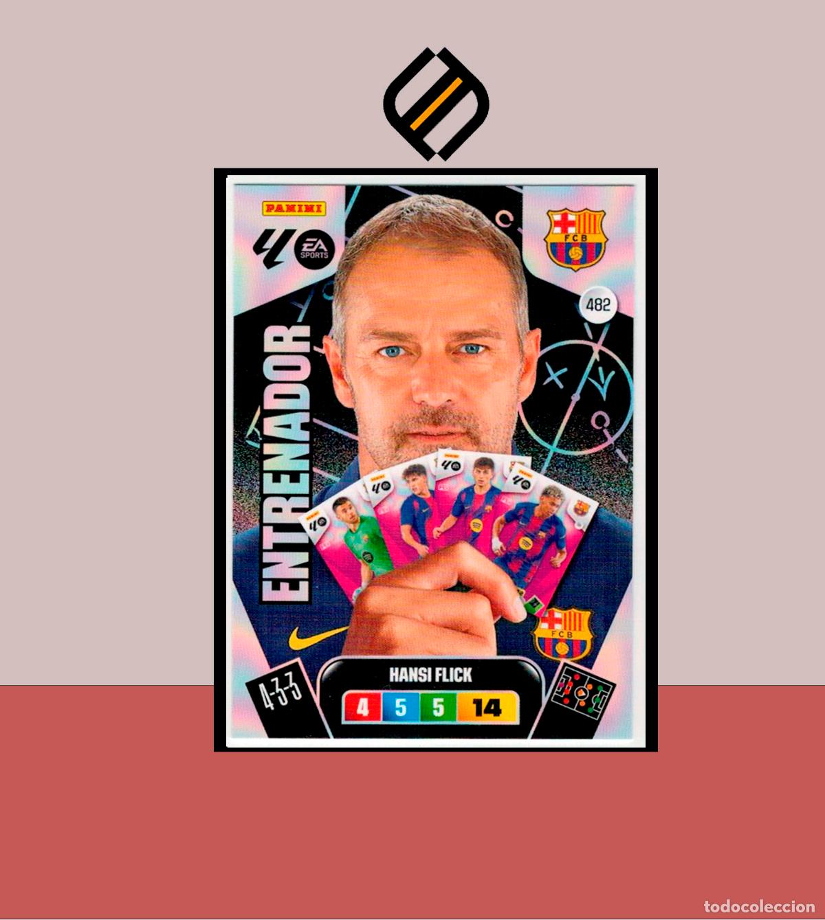 Cromos de F&uacute;tbol: ADRENALYN XL 2025 2026 PANINI N&ordm; 482 HANSI FLICK ENTRENADOR 2 EDICI&Oacute;N BARCELONA BAR&Ccedil;A CARD