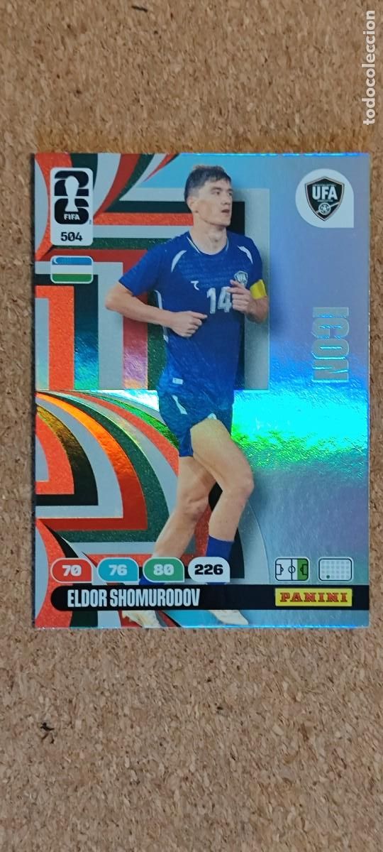Cromos de F&uacute;tbol: ADRENALYN XL FIFA WORLD CUP 2026 CARD ICON SHOMURODOV UZBEKISTAN # 504 PANINI