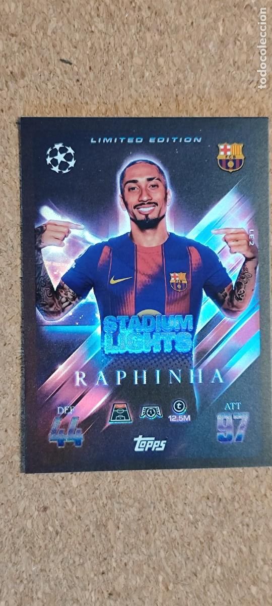 Figurine di Calcio: MATCH ATTAX EXTRA 25/26 UCL CARD STADIUM LIGHTS RAPHINHA FC BARCELONA LIMITED EDITION # LE 2 TOPPS