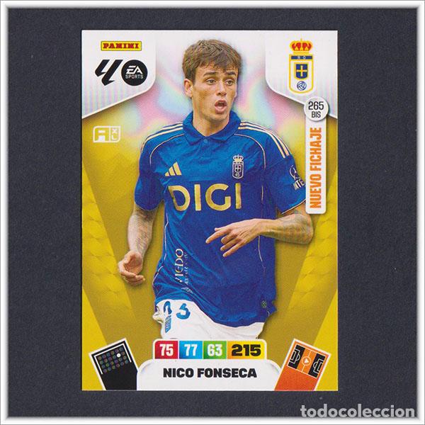 Football Stickers: ADRENALYN XL 2025 2026 25 26 PANINI NICO FONSECA 265 BIS NUEVO FICHAJE OVIEDO ACTUALIZACI&Oacute;N