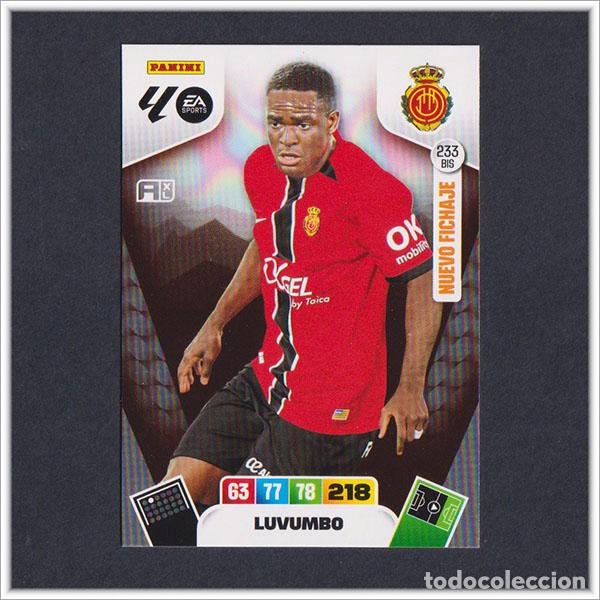 Cromos de F&uacute;tbol: ADRENALYN XL 2025 2026 25 26 PANINI LUVUMBO 233 BIS NUEVO FICHAJE MALLORCA ACTUALIZACI&Oacute;N ALBUM