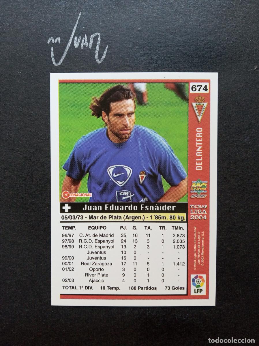 Fu&szlig;ball-Sticker: N&ordm; 674 FICHAJE ULTIMA HORA UH + III ESNAIDER REAL MURCIA ⚽ MUNDICROMO &reg; 2003 2004 FICHAS LIGA 03 04