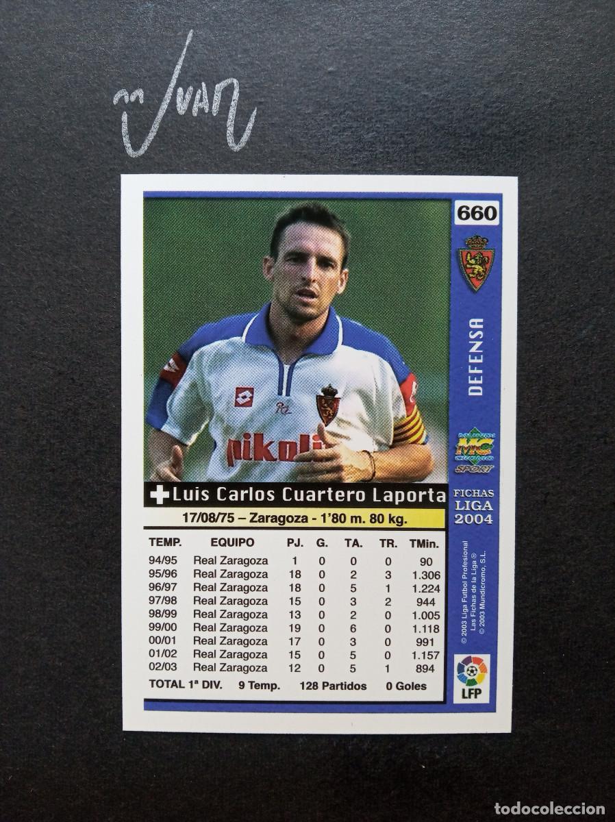 Cromos de F&uacute;tbol: N&ordm; 660 FICHAJE ULTIMA HORA UH + III CUARTERO REAL ZARAGOZA ⚽ MUNDICROMO&reg; 2003 2004 FICHAS LIGA 03 04
