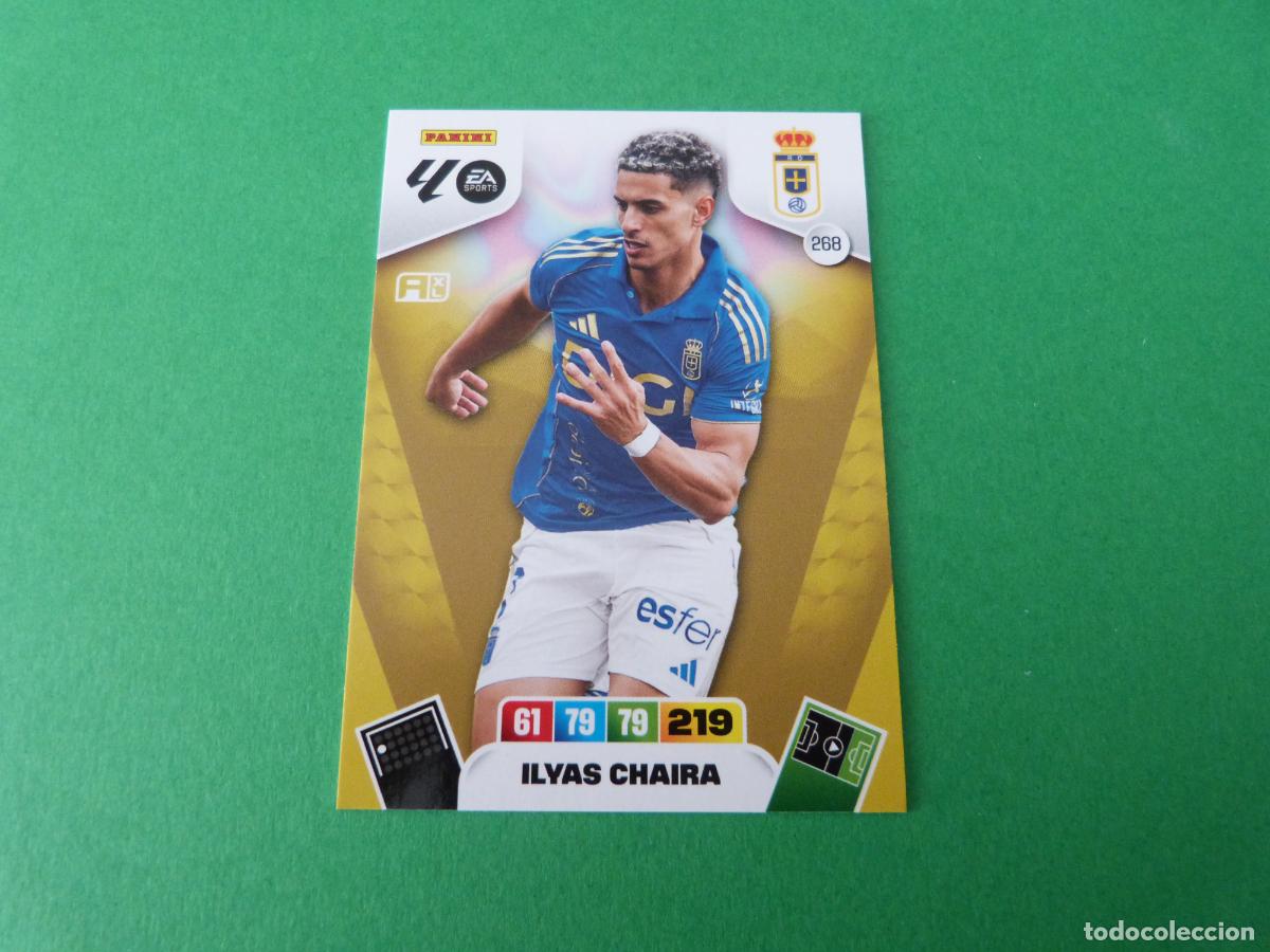 Cromos de f&uacute;tbol: TRADING CARD FUTBOL ILYAS CHAIRA REAL OVIEDO N&ordm; 268 LIGA ADRENALYN XL 2025-2026/25-26 PANINI