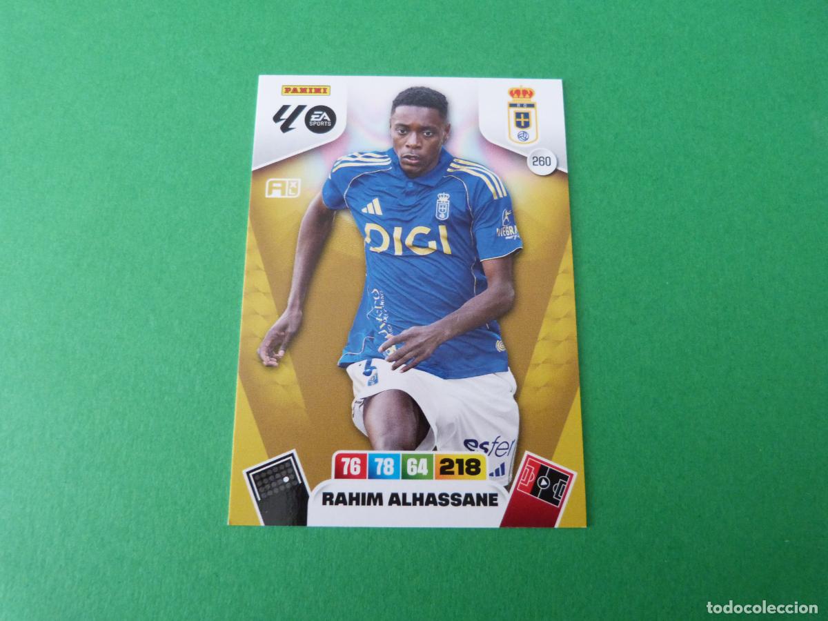 Cromos de F&uacute;tbol: TRADING CARD FUTBOL RAHIM ALHASSANE REAL OVIEDO N&ordm; 260 LIGA ADRENALYN XL 2025-2026/25-26 PANINI