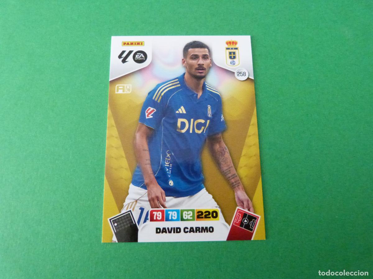 Cromos de F&uacute;tbol: TRADING CARD FUTBOL DAVID CARMO REAL OVIEDO N&ordm; 258 LIGA ADRENALYN XL 2025-2026/25-26 PANINI