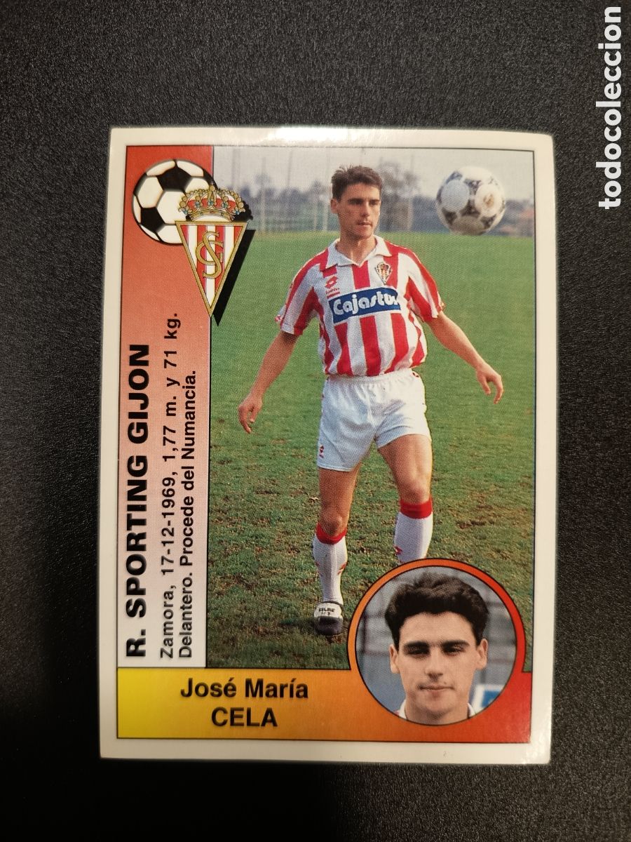 Cromos de F&uacute;tbol: Cromo Sporting Gij&oacute;n n&ordm; 286 Cela Liga de Futbol Profesional Panini 94-95 1994 1995 SIN PEGAR