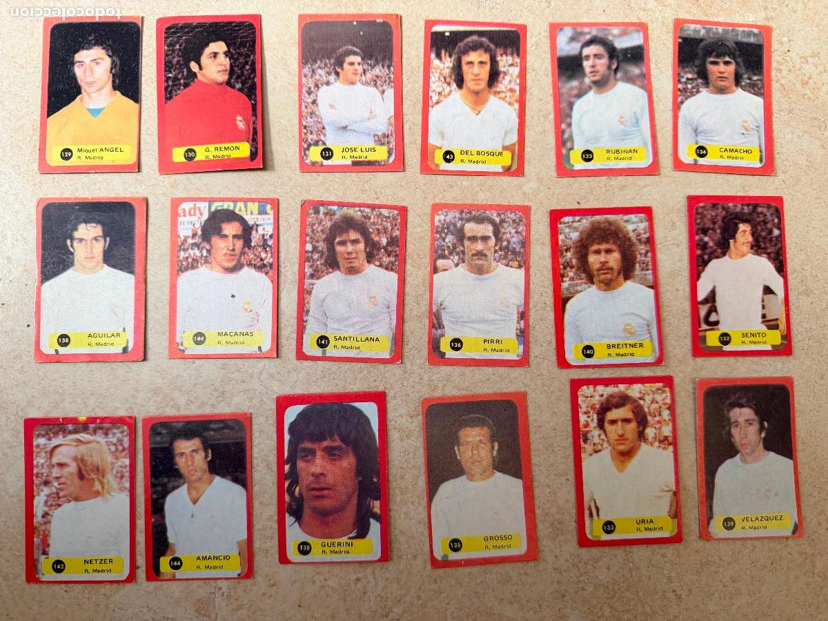 Fu&szlig;ball-Sticker: Lote de cromos Real Madrid Solano grafimur 1975