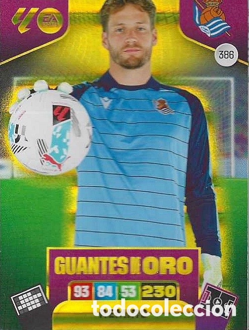 Cartes &agrave; collectionner de Football: 386.- REMIRO -GUANTES DE ORO- (R. SOCIEDAD) ADRENALYN XL LIGA 2025/26 (PANINI)