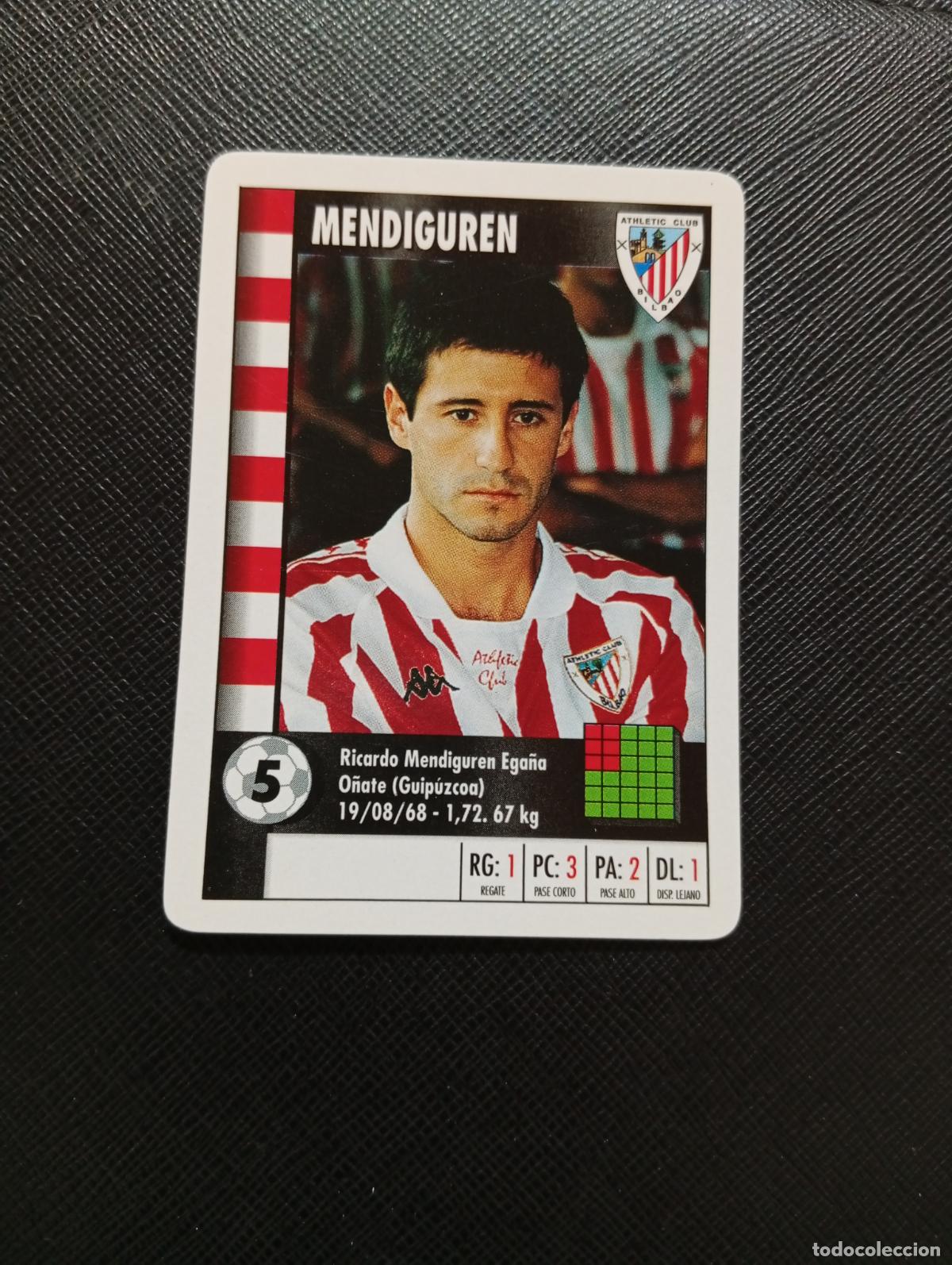Cromos de F&uacute;tbol: 5 MENDIGUREN BILBAO MARCA SUPER GOL 1995 1996 NAIPE SUPERGOL 95 96 FUTBOL - A185 PG289 B