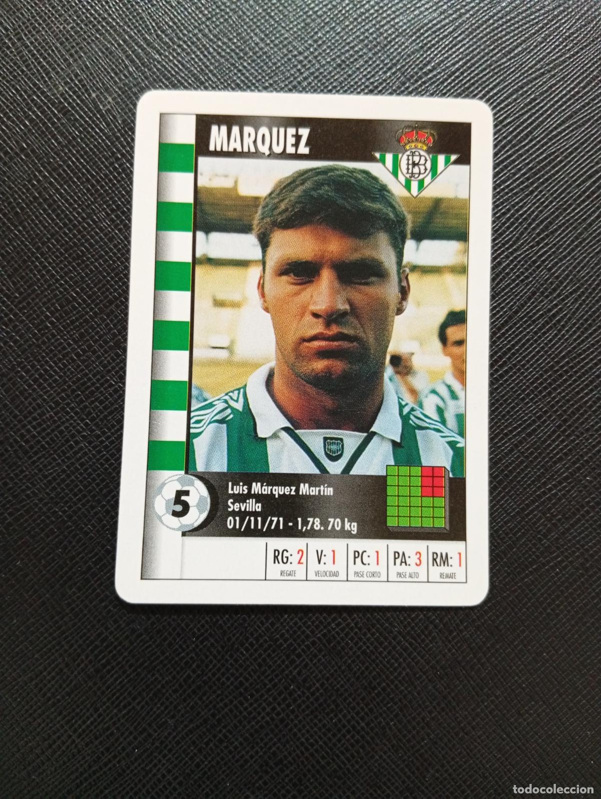 Cromos de F&uacute;tbol: 5 MARQUEZ REAL BETIS MARCA SUPER GOL 1995 1996 NAIPE SUPERGOL 95 96 FUTBOL - A185 PG352 B