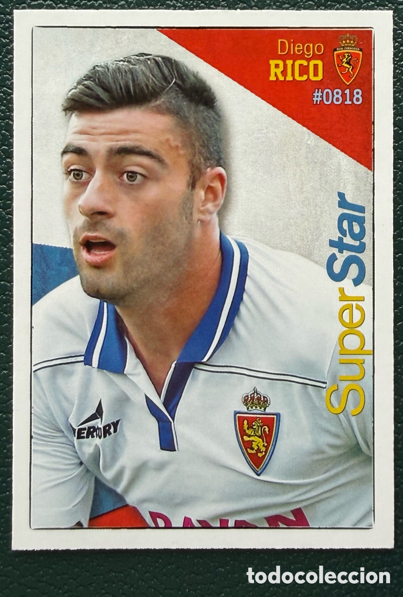 Cromos de F&uacute;tbol: 818 DIEGO RICO SUPERSTAR REAL ZARAGOZA FICHAS ALBUM MUNDICROMO 2015 2016 15 16