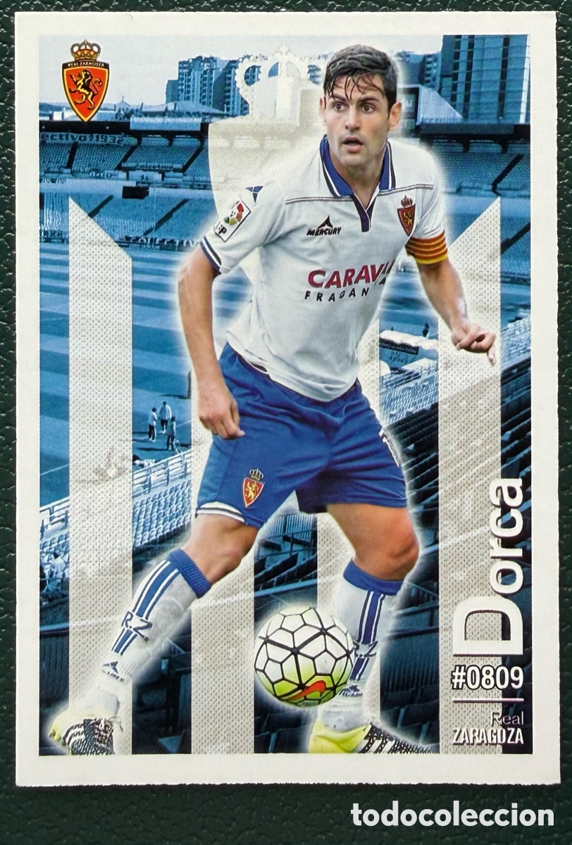 Cromos de F&uacute;tbol: 809 DORCA REAL ZARAGOZA FICHAS ALBUM MUNDICROMO 2015 2016 15 16