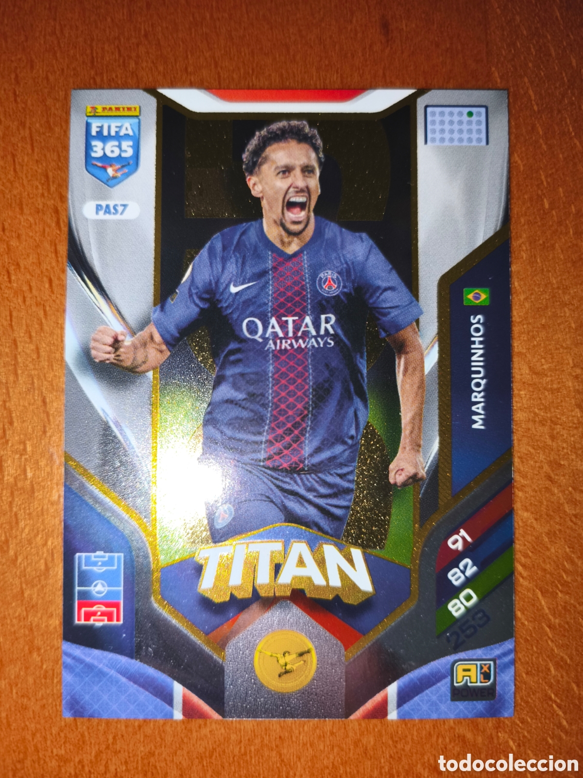 Cromos de F&uacute;tbol: Marquinhos PAS7 TITAN Adrenalyn XL Fifa 365 2026 Paris