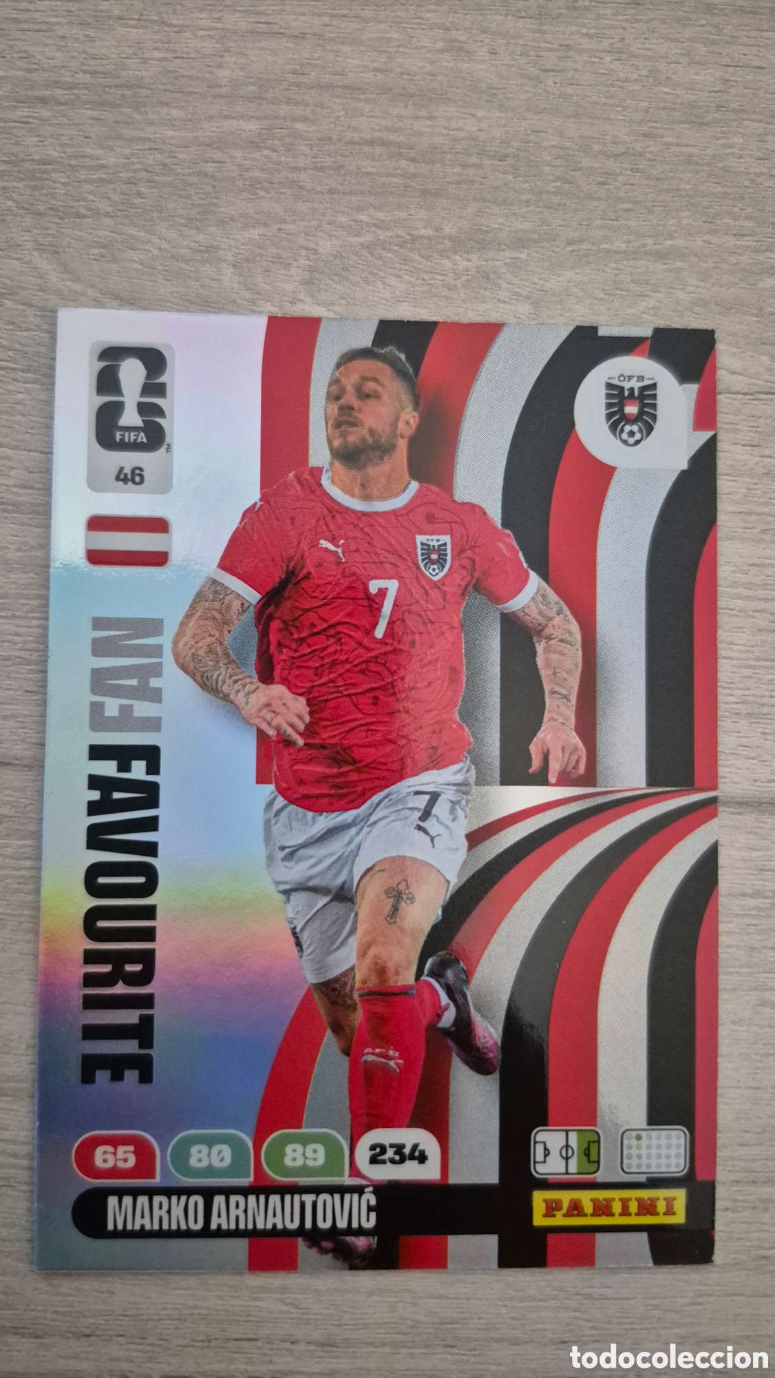 Cromos de F&uacute;tbol: N&deg;46 Fan Favourite Austria Marko Arnautović Adrenalyn FIFA World Cup 2026