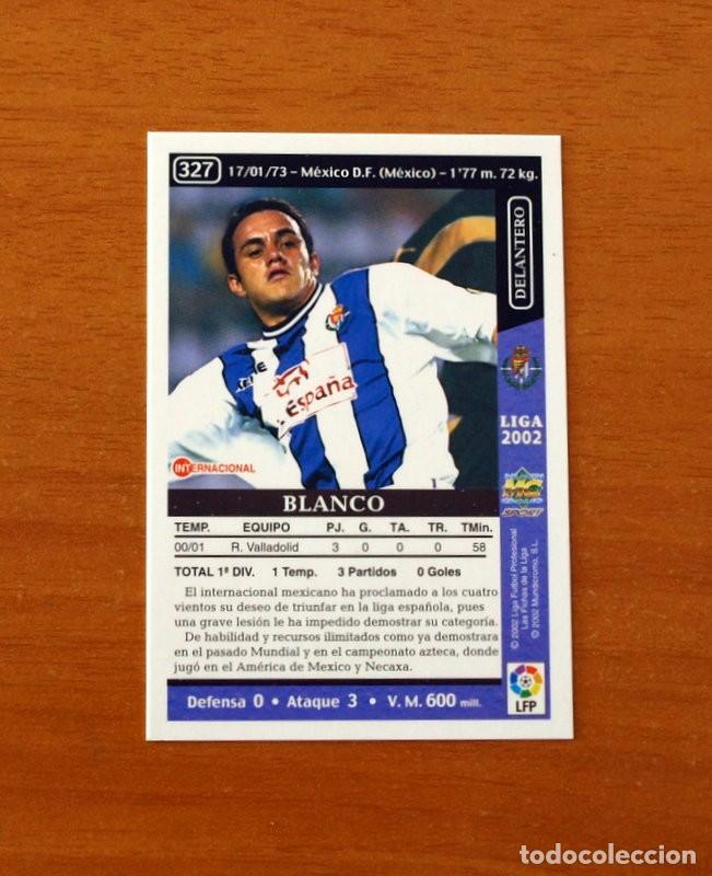 Cromos de F&uacute;tbol: Real Valladolid - N&ordm; 327 Blanco - Error - Mundicromo Las Fichas de la Liga 2001-2002, 01-02