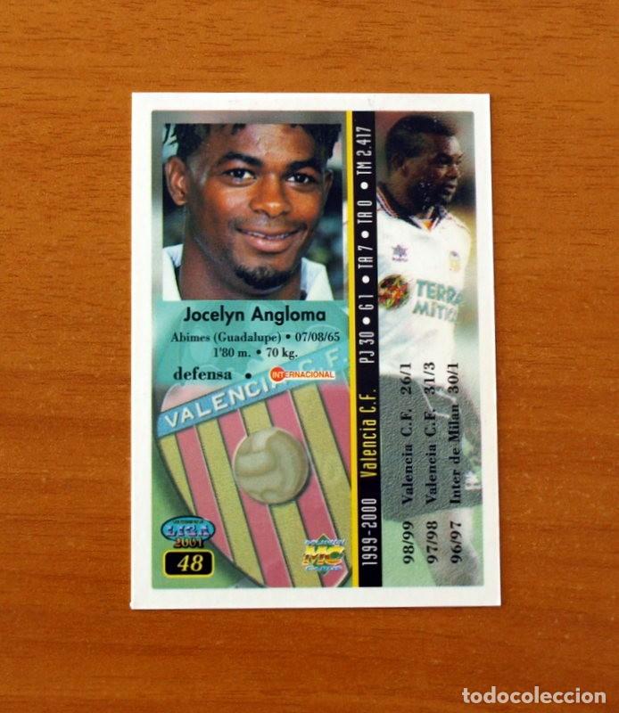 Cromos de F&uacute;tbol: Valencia - N&ordm; 48, Angloma - Las Fichas de la Liga Mundicromo 2000-2001, 02-01