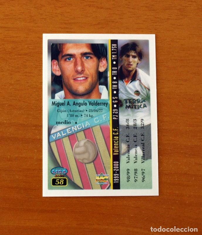 Cromos de F&uacute;tbol: Valencia - N&ordm; 58, Angulo - Las Fichas de la Liga Mundicromo 2000-2001, 02-01