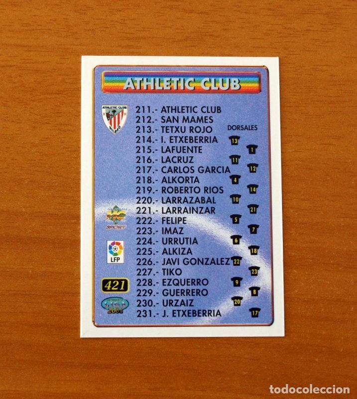 Figurine di Calcio: Indice - N&ordm; 421 Athletic de Bilbao-Deportivo - Mundicromo Las Fichas de la Liga 2000-2001, 00-01