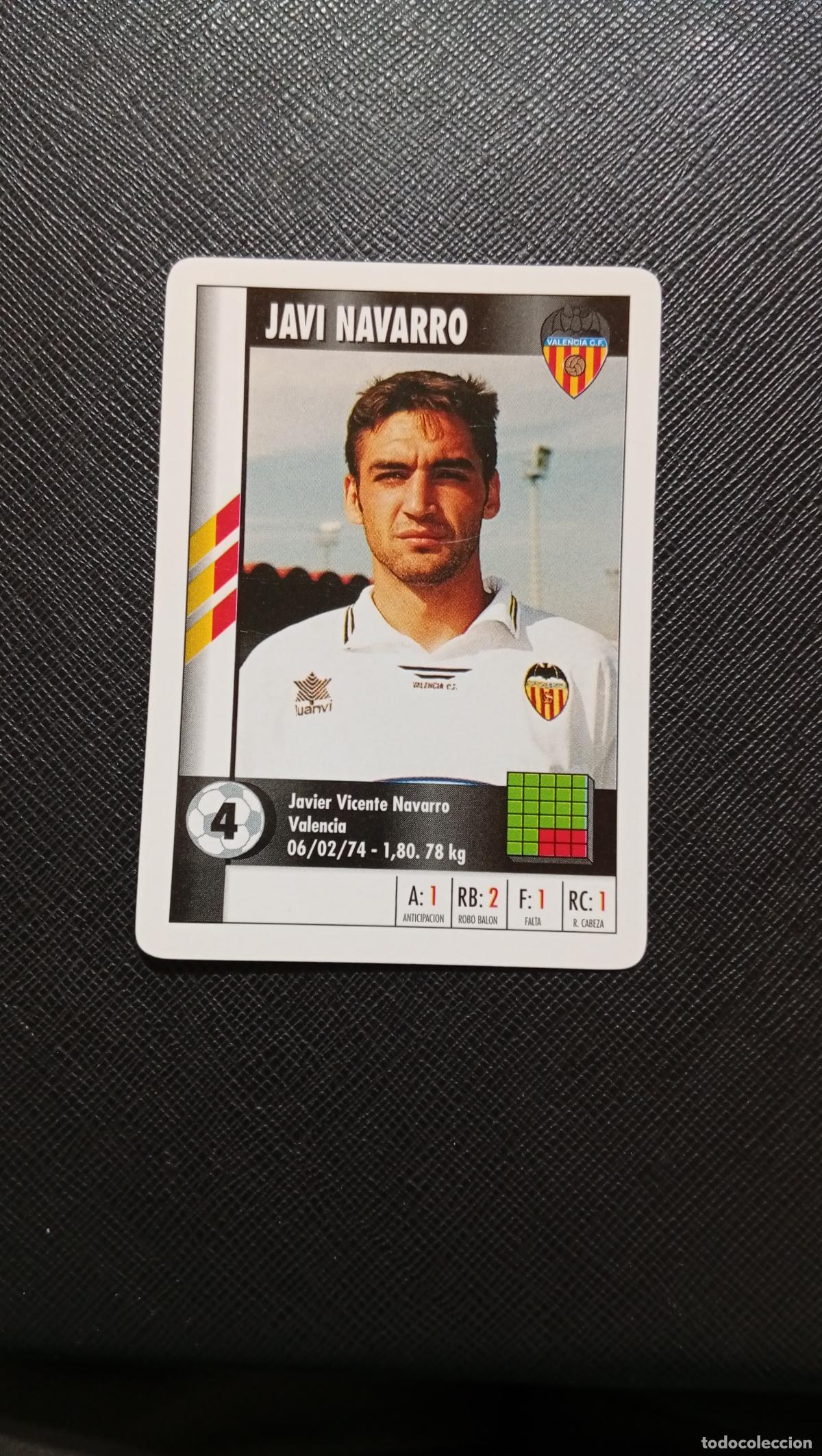 Cromos de F&uacute;tbol: 4 JAVI NAVARRO VALENCIA MARCA SUPER GOL 1995 1996 NAIPE SUPERGOL 95 96 FUTBOL - A119 PG514 B