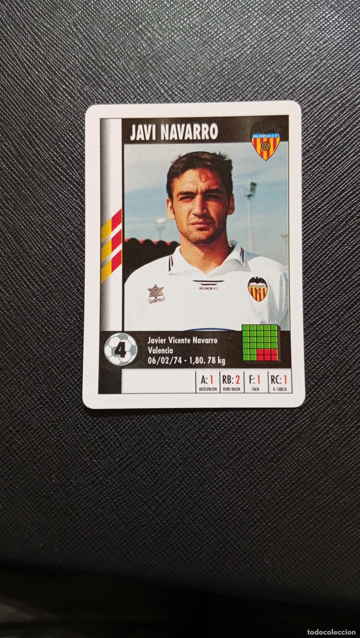 Cromos de F&uacute;tbol: 4 JAVI NAVARRO VALENCIA MARCA SUPER GOL 1995 1996 NAIPE SUPERGOL 95 96 FUTBOL - A119 PG514 C