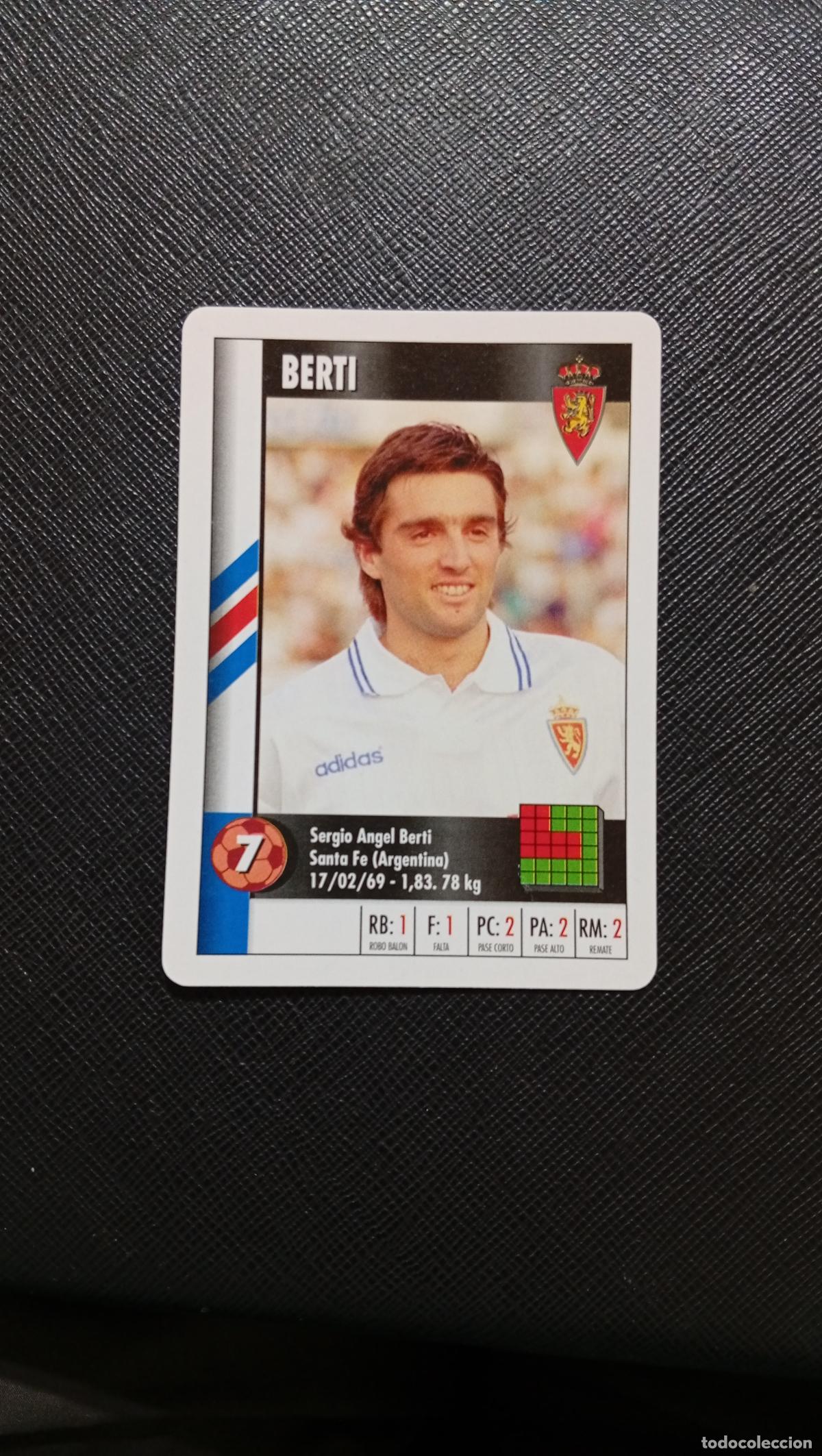 Cromos de F&uacute;tbol: 7 BERTI ZARAGOZA MARCA SUPER GOL 1995 1996 NAIPE SUPERGOL 95 96 FUTBOL - A118 PG532 B