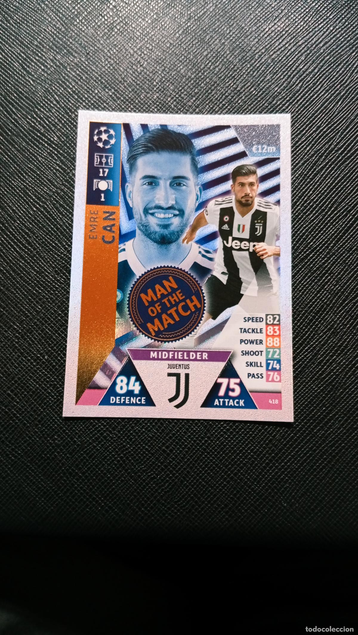 Fu&szlig;ball-Sticker: 418 EMRE CAN JUVENTUS TOPPS MATCH ATTAX 2018 2109 FUTBOL CROMO 18 19 - A138 PG100 B