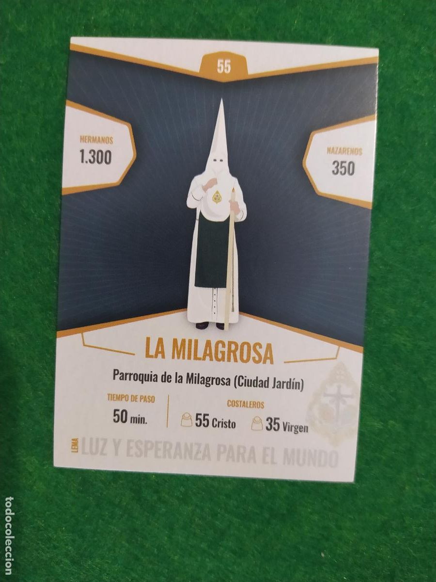 Cromos de F&uacute;tbol: Holy cards Sevilla semana santa 2026 nazareno n&ordm; 55 LA MILAGROSA