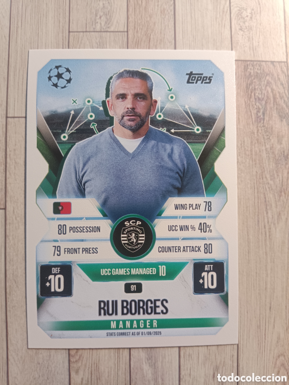 Cromos de F&uacute;tbol: 91 RUI BORGES SPORTING PORTUGAL MANAGER MATCH ATTAX EXTRA CHAMPIONS 2025 2026 TOPPS 25 26