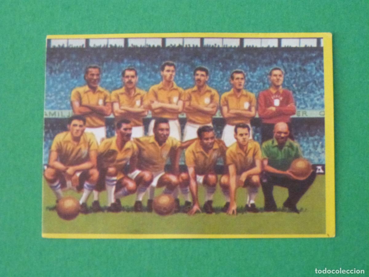 Cromos de F&uacute;tbol: CROMO FUTBOL SELECCION DE BRASIL CON PELE SIN PEGAR N&ordm; 35 A&Ntilde;O 1982 ALBUM FUTBOL EN ACCION DANONE