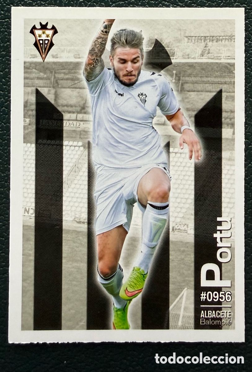 Football Stickers: 956 PORTU ALBACETE BALOMPIE FICHAS ALBUM MUNDICROMO 2015 2016 15 16