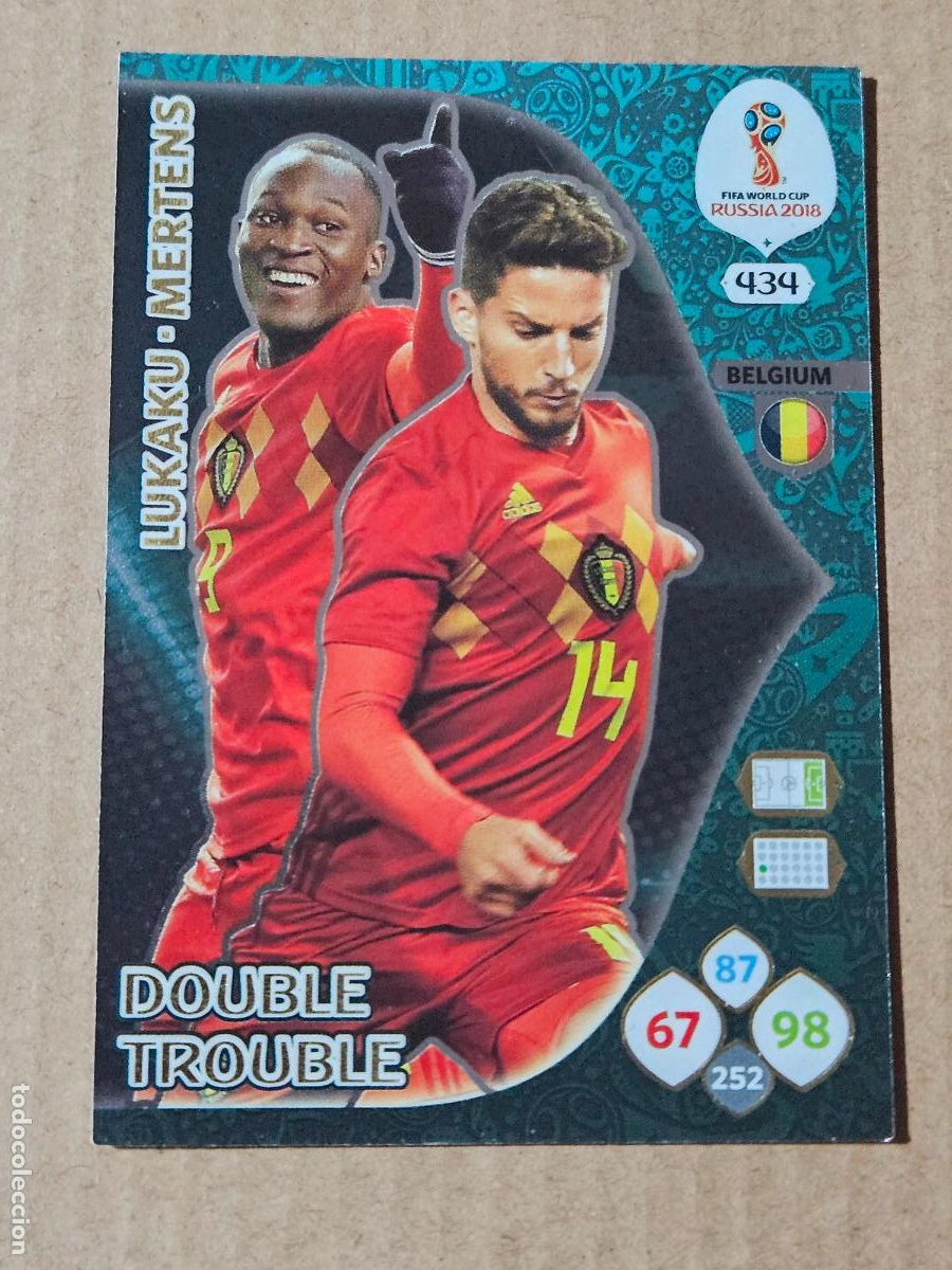 Cromos de F&uacute;tbol: N&ordm; 434 LUKAKU MERTENS - DOUBLE TROUBLE - ADRENALYN XL MUNDIAL 2018 RUSIA - FICHA