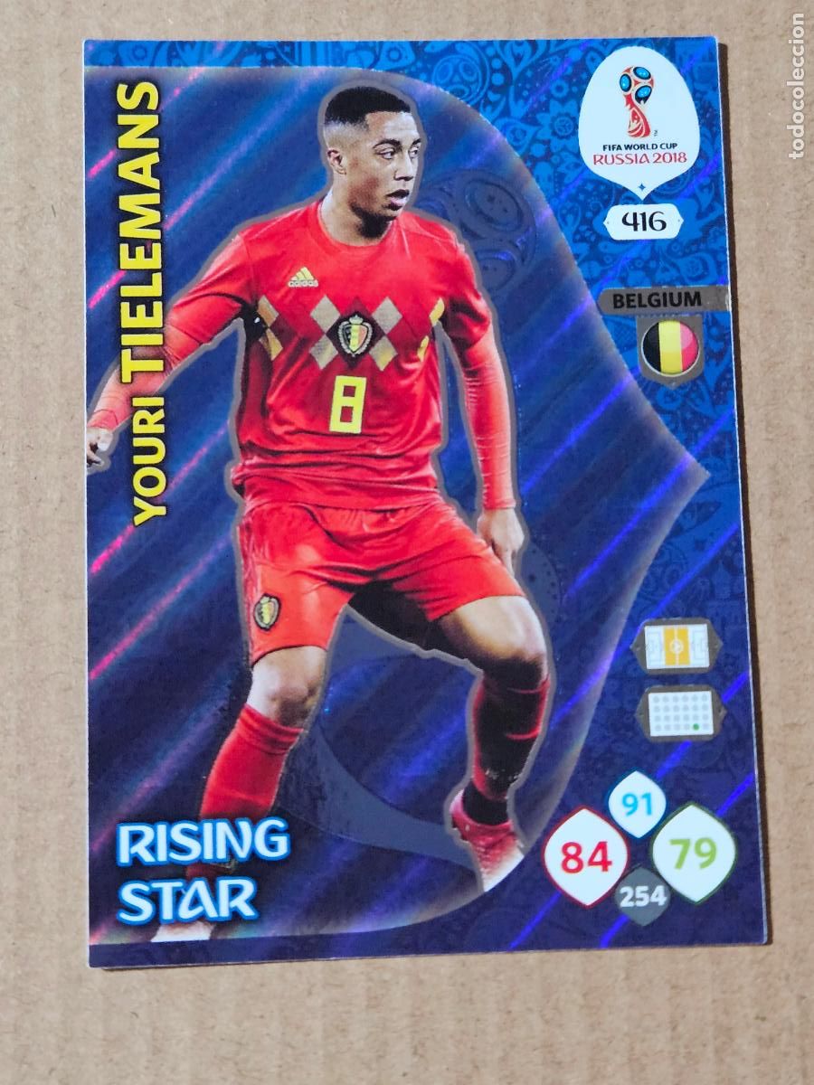 Cromos de F&uacute;tbol: N&ordm; 416 TIELEMANS - RISING STAR - ADRENALYN XL MUNDIAL 2018 RUSIA - FICHA