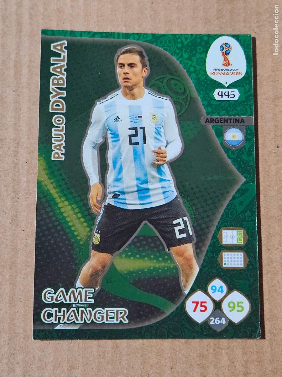 Cromos de F&uacute;tbol: N&ordm; 445 DYBALA - GAME CHANGER - ADRENALYN XL MUNDIAL 2018 RUSIA - FICHA