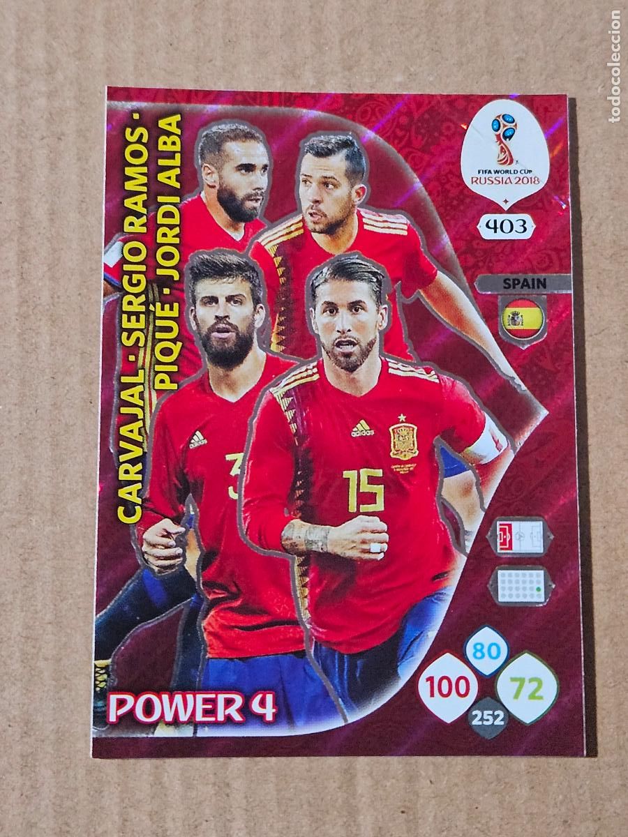 Cromos de F&uacute;tbol: N&ordm; 403 ESPA&Ntilde;A - POWER 4 - ADRENALYN XL MUNDIAL 2018 RUSIA - FICHA