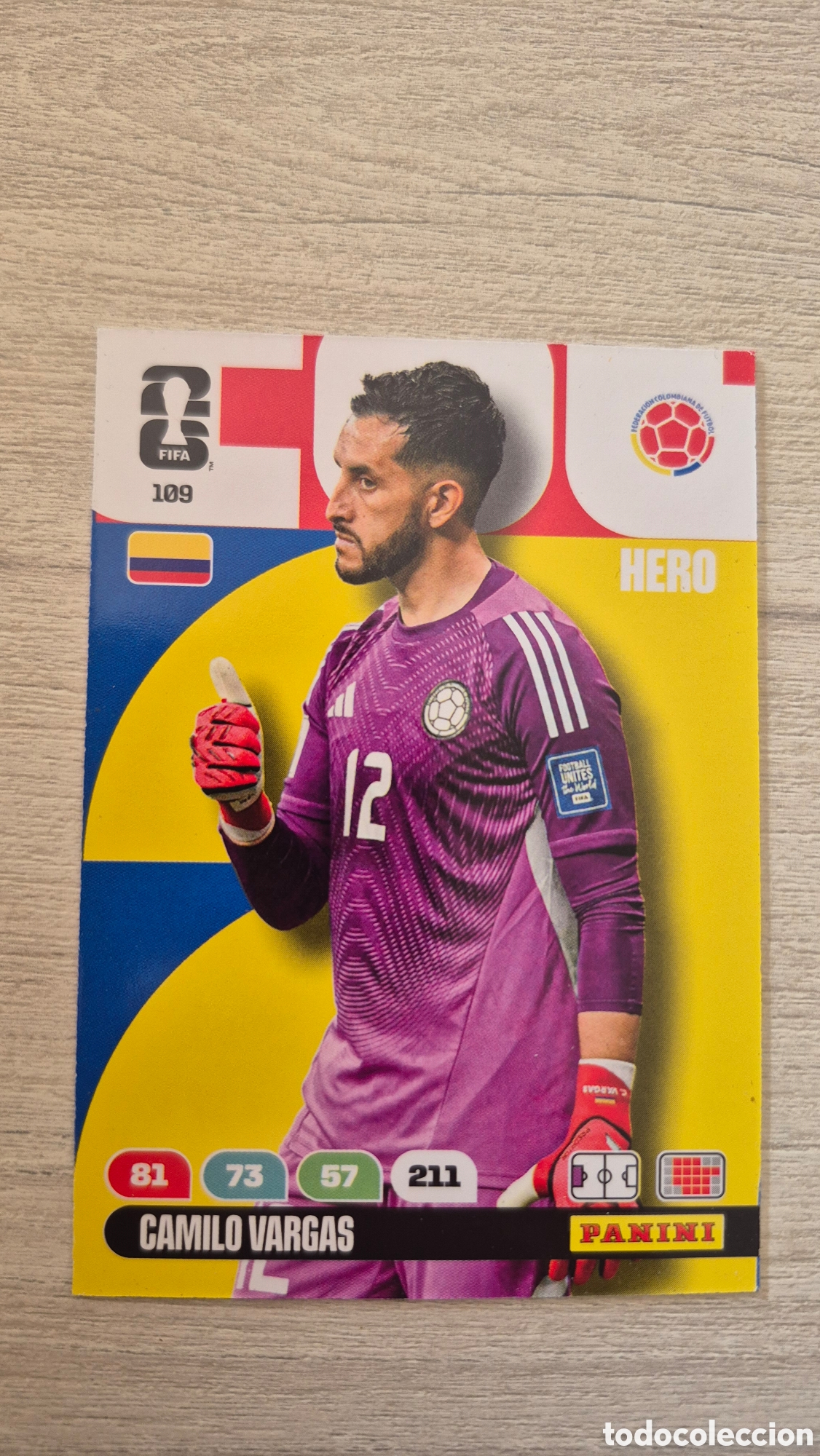 Cromos de F&uacute;tbol: N&deg;109 Colombia Camilo Vargas Adrenalyn FIFA World Cup 2026