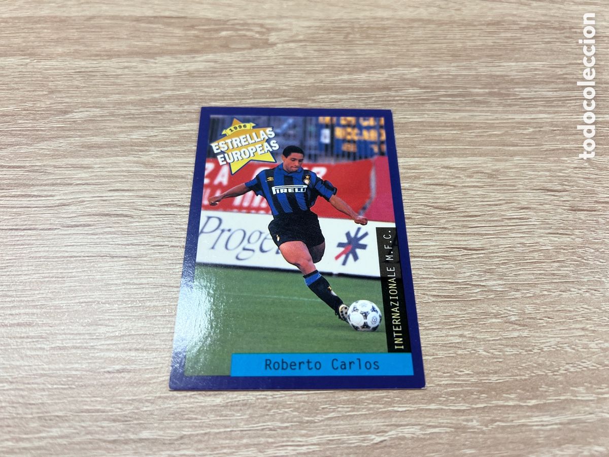 Football Stickers: 1996 ROBERTO CARLOS INTER N&ordm; 102 PANINI ESTRELLAS EUROPEAS