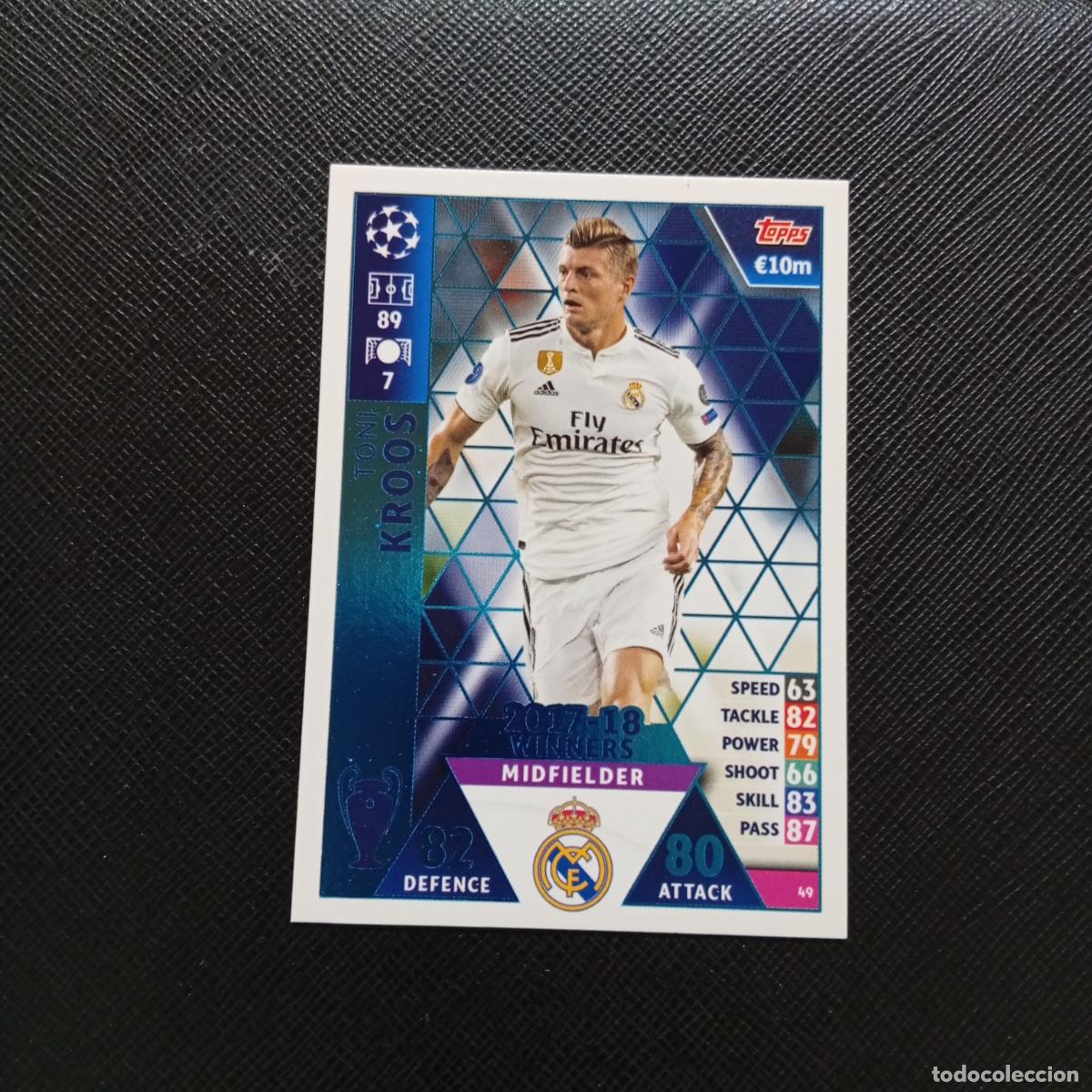 Cromos de F&uacute;tbol: 49 KROOS REAL MADRID TOPPS MATCH ATTAX 2018 2109 FUTBOL CROMO 18 19 - A138 PG154 B